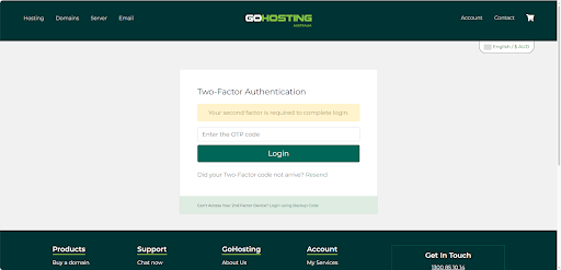 GoHosting 2FA