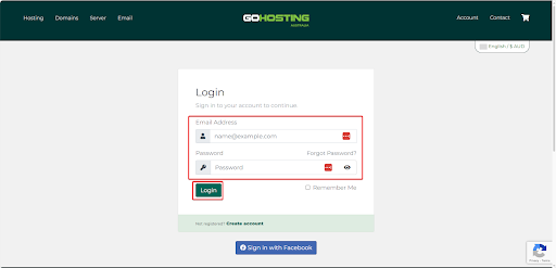 Login to GoHosting