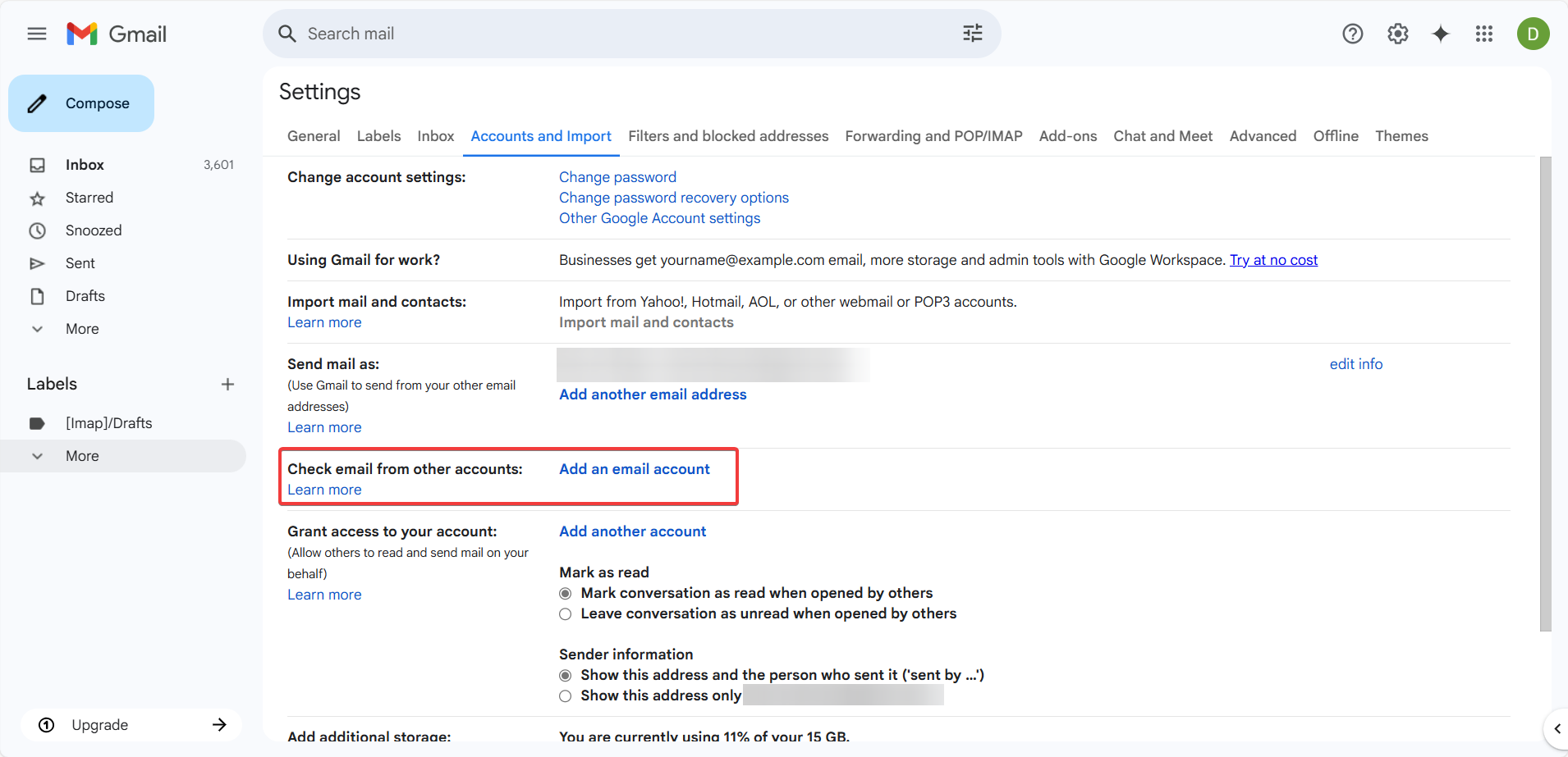 Check mail from other accounts