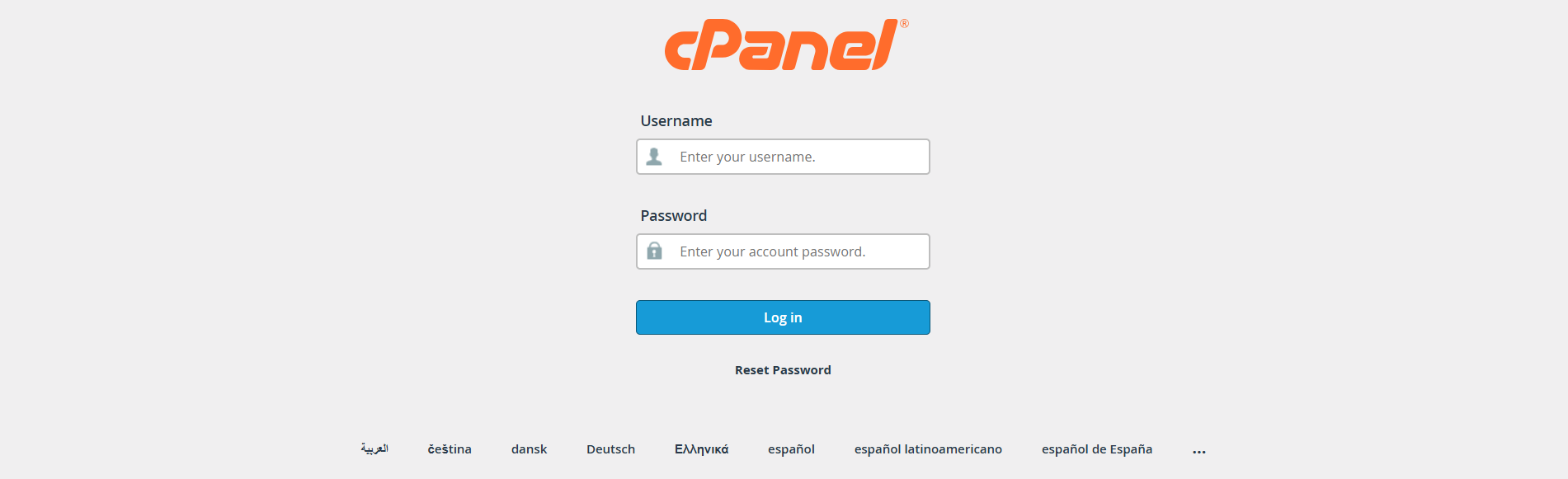 Log in to cPanel